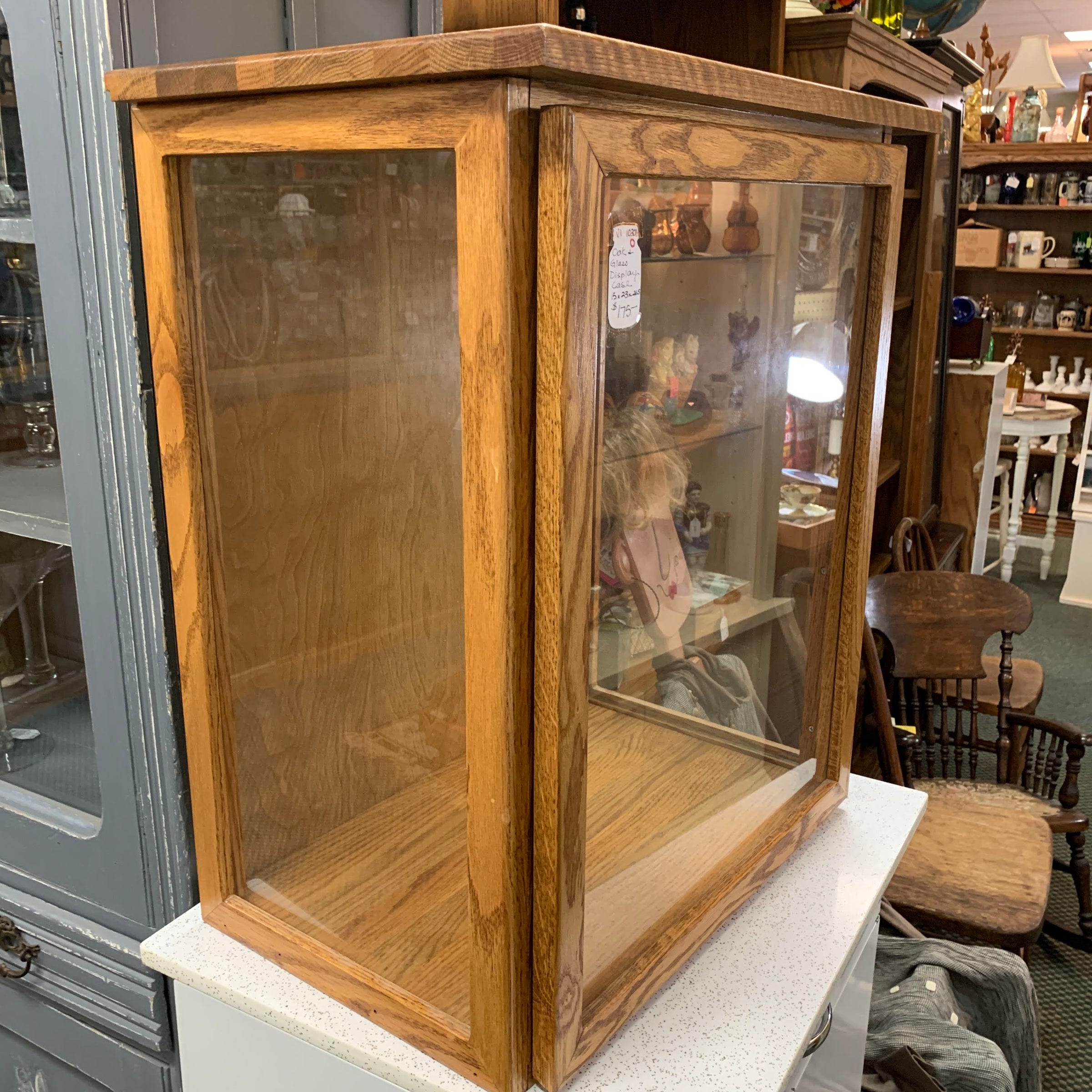 10306-VI Oak \u0026 Glass Display Case | Vintage Inspirations, image size:2400x2400